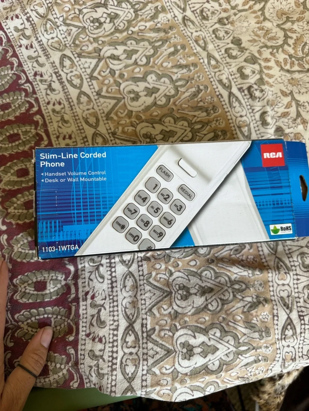 RCA Slim-Line Corded Phone Handset – White
